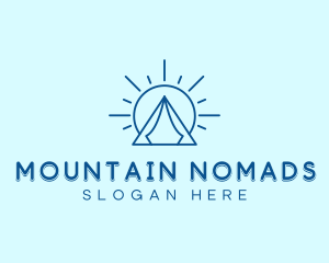 Summer Camping Tent Sun logo design