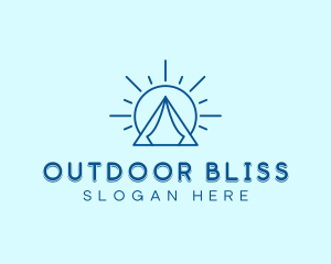 Summer Camping Tent Sun logo design