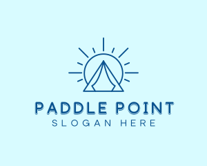 Summer Camping Tent Sun logo design