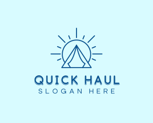 Summer Camping Tent Sun logo design