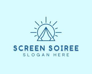 Summer Camping Tent Sun logo design