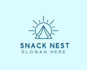 Summer Camping Tent Sun logo design