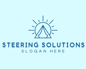 Summer Camping Tent Sun logo design