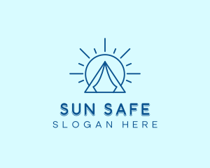 Summer Camping Tent Sun logo design