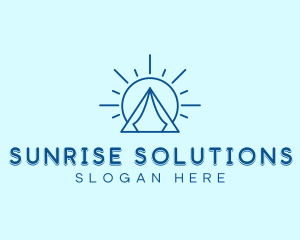 Summer Camping Tent Sun logo design