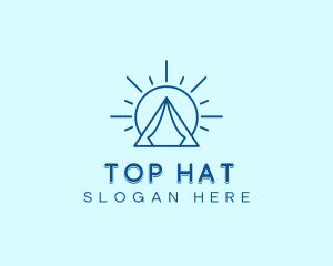 Summer Camping Tent Sun logo design