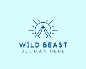 Summer Camping Tent Sun logo design