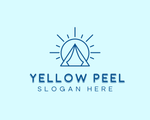 Summer Camping Tent Sun logo design