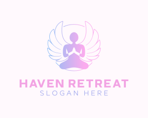 Angel Wings Yoga logo design