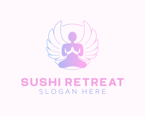 Angel Wings Yoga logo design