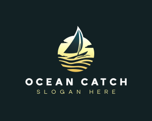 Ocean Windsurfing Sail  logo design