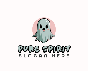 Cute Ghost Spirit logo design