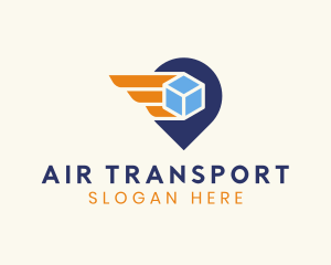 Box Wings Location Logistics logo design