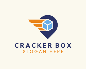 Box Wings Location Logistics logo design