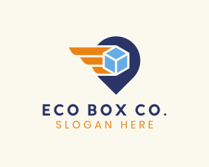 Box Wings Location Logistics logo design