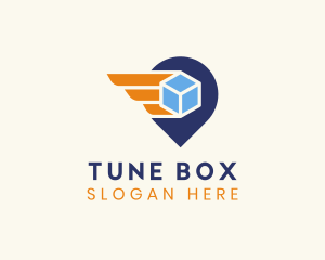 Box Wings Location Logistics logo design