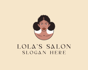 Afro Woman Salon logo design