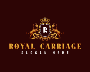 Royal Crown Shield Lion logo design