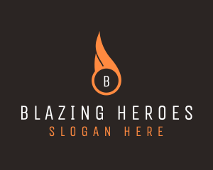 Blazing Fire Torch  logo design