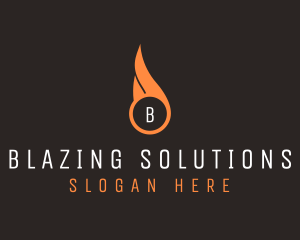 Blazing Fire Torch  logo design