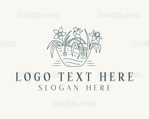 Garden Flower Basket Logo