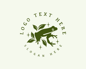 Amphibian - Frog Leaf Nature logo design