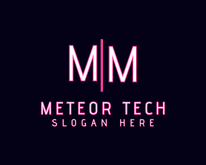 Cyber Neon Techno logo design