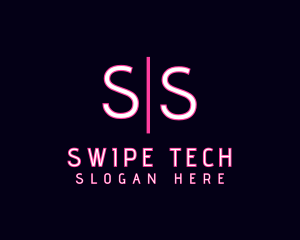 Cyber Neon Techno logo design