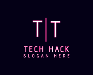Cyber Neon Techno logo design