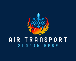 Snowflake Heating Cooling logo design