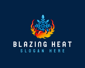 Snowflake Heating Cooling logo design