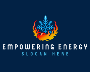 Snowflake Heating Cooling logo design