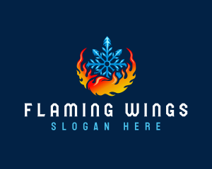 Snowflake Heating Cooling logo design