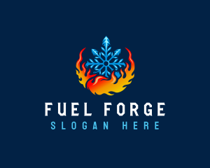 Snowflake Heating Cooling logo design