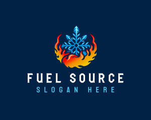 Snowflake Heating Cooling logo design