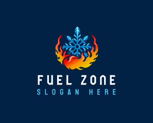 Snowflake Heating Cooling logo design