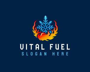 Snowflake Heating Cooling logo design