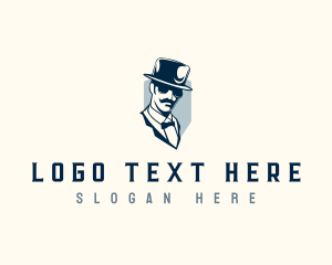 Gentleman Hat Mustache logo