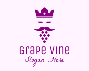 King Grape Beard logo design