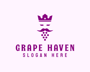 King Grape Beard logo design