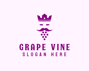 King Grape Beard logo design