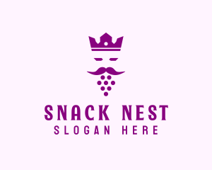 King Grape Beard logo design