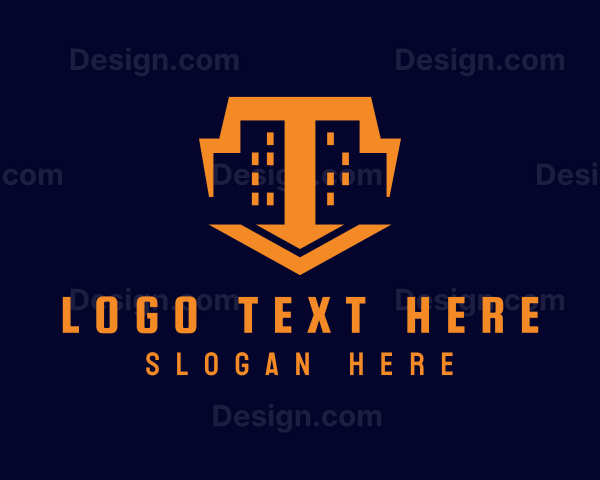 Orange Building Cityscape Logo