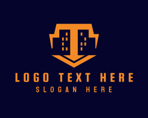 Orange Building Cityscape logo