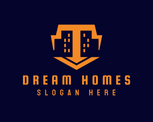 Orange Building Cityscape logo