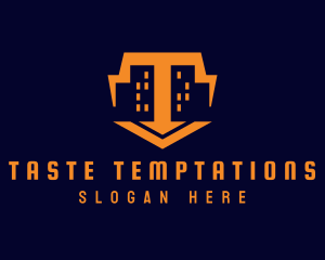 Orange Building Cityscape logo design