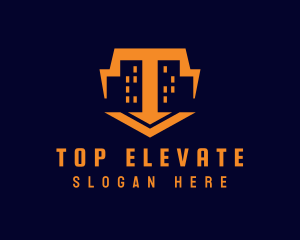 Orange Building Cityscape logo design