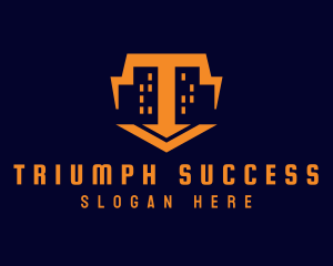 Orange Building Cityscape logo design