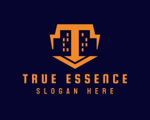 Orange Building Cityscape logo design