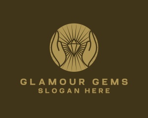 Gold Hands Diamond logo design